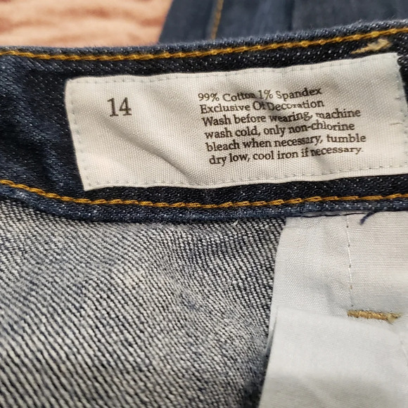 LOFT Modern Flare Jeans Women Size 14 blue denim - Picture 14 of 17